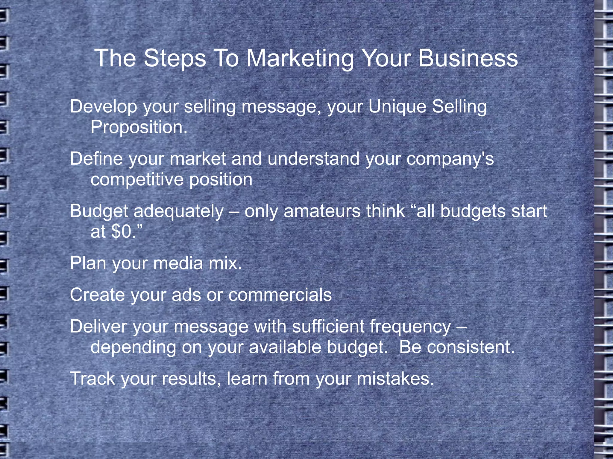 Kizer Incorporated | Marketing Basics 101 | Bill Kizer