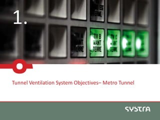 1.
Tunnel Ventilation System Objectives– Metro Tunnel
 
