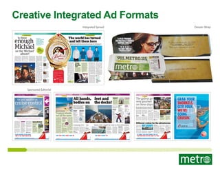 Creative Integrated Ad Formats
Suffolk MBA Options
14

Suffolk MBA | Global MBA
Career focused from day one. Integrated Spread
GRADUATE INFO SESSION

GRADUATE INFO SESSION

DECEMBER 16, 2010
6:30 PM

DECEMBER 16, 2010
6:30 PM

www.suffolk.edu/mba

www.suffolk.edu/mba

my

www.metro.us

15

TUESDAY, DECEMBER 14, 2010

myentertainment

myentertainment

Is there

enough
Michael
on the ‘Michael’
album?
A

rriving in stores today, a year and a
half after his death,
is Michael Jackson’s
first posthumous album,
“Michael.” A lineup of
guests like Lenny Kravitz,
Akon and 50 Cent — along
with superstar producers
such as Teddy Riley and

Tricky Stewart — have all
been tapped to contribute
to the 10-song CD. But even
with that healthy dose of
star power, can a Michael
Jackson album be good
without the star of the
show?
A work-in-progress at the
time of the superstar’s

Dossier Wrap

Omni Parker House Hotel
60 School Street, Boston
RSVP: mba@suffolk.edu

Omni Parker House Hotel
60 School Street, Boston
RSVP: mba@suffolk.edu

Boston Campus | Online

death, the project has not
been without controversy.
Overseen by the Jackson estate, “Michael” takes tracks
that were in various states
of completion and puts
them in the hands of Jackson’s collaborators to finish. will.i.am of the Black
Eyed Peas has said that finCOURTESY OF EPIC RECORDS

Although the cover of “Michael” features idealized versions of
the King of Pop, does the music within present the same picture?

The world has turned
and left them here

Jackson’s
controversial new CD,
available today,
features unfinished
tracks left behind by
the King of Pop
Would the gloved
one approve?

Weezer revisit material they wrote more than 15 years ago with ‘The Memories Tour’
Singer Rivers Cuomo on how it feels when critics and fans misunderstand him

DO
K?
YOU THIN R
POST YOUTS @ ...
COMMEN

� WHAT

ishing the project without
Jackson is “disrespectful.”
A Michael Jackson album
without his input could be
a disaster for his legions of
fans eagerly awaiting the
CD, especially since the
King of Pop was known for
his attention to detail. But
there are some who are optimistic.
“It’s not like they found
a bunch of old records and
decided to put out an album to make money. These
are songs he was involved
with,” explains Pup Dawg,
the music director at JAMN
94.5 in Boston.
The real question will
be: Does it live up to Jackson’s other work?
Some within the industry are still skeptical. But
many fans won’t care, and
their curiosity will drive
them to the store or online
— a troubled Michael Jackson album is better than
none at all, to them.
“The song with Lenny
Kravitz is a Michael record.
That just feels like a
Michael Jackson record,”
says Geespin, assistant program director for New
York’s Power 105.1 radio
station. “Truth is, I’d rather
hear music from the
biggest and best artists
than not hear it. It’s still
Michael. It’s still the biggest
artist of all time. Would you
rather not hear it?”
G. VALENTINO BALL
letters@metro.us

Featured
friends
The new CD features a slew of
guest stars,
including:

Weezer, as they appeared on “The Blue Album,” 16 years ago, from left: drummer Pat Wilson, Cuomo, former bassist Matt Sharp and guitarist Brian Bell.

Akon

The first phase of Weezer’s career is an embattled one for singer Rivers
Cuomo. With their self-titled 1994 debut, they
achieved instant and massive buzz based on their
fun singles and silly videos,
which MTV played on
heavy rotation. (Yes, it was
a different era, kids. Videos
on MTV!) But the band’s
shallow success wasn’t
enough for Cuomo. So with
the band’s second album,
“Pinkerton,” he got more
personal, and hoped critics
and fans would follow him
into the deep end. They
didn’t — at least not right
away — and it would be
five years before anyone
would hear another note
from the band.
“I guess part of me assumed that it was going to
be very successful and I’d
become like this superstar,
because the record was so
focused on me. And I probably entertained some

Their duet,
“Hold My
Hand,” was
the first single to debut.
After
will.i.am complained about
the song’s release, Akon told
the press, “These records
would have come out
whether he was alive or
dead.”
50 Cent
It’s hard to
imagine
Jackson and
50 Cent
hanging out,
but apparently, they had a connection: According to 50 Cent
rival The Game, Michael
called him once in hopes of
ending the feud by recording a three-way track.

For every letter to Sa that is stamped
anta
and posted at one of our special Santa
Mail letter boxes, Ma
acy’s will make a $1
donation to the Mak
ke-A-Wish Foundation®
up to $1,000,000.
Tune into the CBS Ea Show at 7am
arly
for letter count upda throughout
ates
the holidays.
To learn more, visit macys.com/believe
m

Lenny Kravitz
“I know he
stood behind
it,” Kravitz
has said of
his duet, “(I
Can’t Make
It) Another Day.” METRO

Thanks
for ‘The
Memories
Tour’

Weezer’s current dates,
dubbed “The Memories
Tour,” celebrate the
band’s first two albums
— their self-titled 1994
debut, which has come
to be known as “The
Blue Album” because of

the background against
which the band stands,
and their 1996 followup, “Pinkerton.” On the
first night of the engagement, the band goes
through a short set of
greatest hits in reverse
chronological order and
plays the first album in
its entirety. On the second night, they begin
with a different set of
hits and then play
“Pinkerton” from start
to finish.

� POST YOUR

COMMENTS

Cuomo rocking out on a recent “Memories Tour” show.

doubts, maybe it will totally
fail and sell half as much as
‘The Blue Album’ or something,” says Cuomo. “And it
came out and sold a tenth
of ‘The Blue Album’ —
which, in those days, was
an incredible drop. And it
wasn’t just commercial, but
the critics pretty uniformly
hated it. And it was just the
beginnings of online feedback too, so you could go
on Amazon and see all the
negative feedback from the
fans of the first record. And
boy, that was just crushing
for me, all of that together.
And it took awhile to build
up the confidence to even
step back in the spotlight
again.”
During the band’s hibernation, fans began to take
to the brash sounds and
emotional lyrics of “Pinkerton,” and the album arguably became responsible
for the advent of the genre
known as emo. But when
Cuomo did step back into
that spotlight, Weezer
emerged as something of
an armored unit, with an
arsenal of songs that mostly
seemed to be short, poppy

and almost escapist, like
“Island in the Sun” and
“Hash Pipe.” And listening
to the recently released
deluxe edition of “Pinkerton” with rare acoustic versions of devastating songs
like “Why Bother?”, one
has to wonder if Cuomo
thinks he ever reached
down so deeply again in his
songwriting.
“Yes. I do,” he says before
a long pause. “But — I
know some of our core fans
would get upset when I say
something like this — but I
feel like ‘Beverly Hills’ was
an extremely honest and
deep song, and they take it
to be the opposite, which
has always perplexed me.”
PAT HEALY

pat.healy@metro.us

If you go
Weezer
The Memories Tour
Tonight and tomorrow
The Orpheum
One Hamilton Place,
Boston
SOLD OUT

Sponsored Editorial
PHOTOS: CARNIVAL/ANDY NEWMAN

Set your vacation on

cruise control

cruising

16

SPONSORED BY

+

All hands, feet and
bodies on the decks!
From new lines to destinations,
there’s a cruise for everybody
Take a class on the high-seas
with a life coach Or shake your
hips with an Elvis impersonator

Inside:
Trends

The beauty of St. Thomas is just a cruise away.

The 130,000-ton Carnival Dream — Carnival Cruise Lines’ newest and largest ship — sits oﬀ the coast of Monaco, ready to patrol the waters of the Caribbean.

Planning a family vacation can be a daunting experience when trying to
accommodate the entire clan Cruise ships offer a one-stop shop, complete
with luxury, entertainment — and an exorbitant amount of food

Five star: Five-star cruises
are not necessarily the best
— but they are usually the
most exclusive, and, resultingly, expensive. Five-star
lines — such as Crystal and
Princess — cater to the
most discriminating passengers.

Before you go!
Check the weather: To a
certain extent, this is an
impossible request. Cruise
planning often occurs
months before the voyage,
so there’s not much to be
done if, let’s say, a hurricane
decides to breeze on by (as it
did on this intrepid reporter’s last cruise excursion). Still, it never hurts to
be prepared.
Motion in the ocean: Prone
to motion sickness? Pack
some Dramamine. Duh.
Do your homework: The
most important thing to ﬁnd
is what will ﬁt your own personal tastes. World Ocean &
Cruise Liner Society
(www.wocls.org) is a good
place to start.

Four star: These ships’
amenities will all be slightly less — including the
price. Rooms tend to be a
bit smaller, but there is usually more attention to shipboard activities and the
clientele trends younger.
Three star: Meet the bread
and butter of the cruise industry. Passengers can expect a fairly good value for
the cost.
Two star: These “economy” lines are generally
more sparse in every way
from the above cruises —
meaning they are less expensive, smaller and more
crowded.
BRAYDEN SIMMS

brayden.simms@metro.us

It’s a common misconception that Caribbean cruises and itineraries are pretty much the same. Each island and has its own personality and style some derived from their colonial
culture, others from their
geography. It’s quite possible to take as many as four
or five Caribbean cruises
and repeat very few islands — and have a completely different experience on each.
One-week Caribbean
cruises come in three distinct flavors: Eastern,
Western and Southern.
Short cruises of less than
a week generally include
ports in the Bahamas and
sometimes Key West, Fla.

PAGE 16-17

Dining

Dream a little dream
with Carnival Cruise
The newly built Carnival
Dream is the newest
member of what the
company has branded its
“Fun Ship Fleet.”

For the kids
In addition to the
Dream’s “Camp Carnival” play area — including age-targeted arts and
crafts, and video game
stations — the ship
sports a 303-foot-long water slide, an 18-hole mini
golf course, basketball
and volleyball courts, and
a variety of contests and
group parties.

VALUE HUNTERS OF NEW YORK ,
TIME TO GET YOUR POUNCE ON.
FIND A VACATION PACKED WITH ALL-INCLUSIVE VALUE AT CARNIVAL.COM.

Adult fun
Performances — comedy
acts and Vegas-style
revues — complement
karaoke, live music and
casinos. Night-time
laser light shows
rock Pink Floyd
and Styx.

This isn’t
your
granny’s
cruise
buffet line
PAGE 18

The Eastern Caribbean is
often the choice of firsttime cruisers and those
veterans who relish more
at-sea days with generally
three or four ports of call.
In addition to sunsplashed beaches fringed

METRO/BS

Ships’ Registry:
The Bahamas and Panama.

Cruise ships provide a total
vacation experience. Once
aboard the vessel, dining,
sleeping and entertainment
options are planned out in
entirety. For a cruise vacationer, sometimes the most
important planning lies in
choosing the ship itself.
There are some two dozen
different cruise lines serving the States. Like hotels
and restaurants, cruises are
graded by star, indicating
ships’ relative luxuries.

Tropical islands
not all the same

New
cruises,
ships and
ports of
call

www.metro.us

SPONSORED BY

17

THURSDAY, JANUARY 21, 2010

mycruising

Southern

Sail ... and shop
Eastern Caribbean
cruises appeal to
shoppers enticed by
luxury goods and
duty-free prices.

with
palm
trees, the Eastern Caribbean
appeals
to
shoppers
enticed by luxury
goods and duty-free
prices in places like St.
Thomas, St. Martin and
San Juan.

Caribbean

cruises afford the choice
of more island destinations-— usually as many
as five, which often also
means fewer days at sea.
A Southern Caribbean
cruise is generally longer,
often 10 to 12 nights.
San Juan is also a
popular embarkation port for ships
on
Southern
Caribbean itineraries, which often
make stops in
many destinations
like Martinique, Dominica and Grenada.
And not to be forgotten, winter cruises to
the Mexican Riviera are
also very popular as
they offer the allure of
warm
temperatures,
beaches and plenty of
shopping.

Tips

The Western Caribbean offers the best options for
water-sports enthusiasts
as it is considered the best
for snorkeling and scuba
diving. Typical Western
Caribbean ports include
Key West, Jamaica, Belize,
Grand
Cayman
and
Cozumel.

– Go to www.fodors.com
for more expert travel tips.
Fodor’s. For choice
travel experiences.

Experience
the south
Name: Carnival Fantasy
When: Starting May 18;
various dates
Ports visited: Bahamas and
Key West
Departs from: Charleston, S.C.
For more information:
www.charlestoncruise
packages.com

Cruise with
‘The King’

Name: Life Makeover Cruise
When: April 18-25
Price: Starts at $999
Ports visited: Puerto Rico, St.
Kitts and St. Maarten
Departs from: Fort
Lauderdale, Fla.
For more information:
www.singlestravelintl.com

Carnival Cruise Lines will
begin year-round service
from Charleston, S.C., beginning with a May 18 departure of the 2,056passenger Carnival Fantasy, and will depart from
Charleston’s historic downtown. Local hoteliers are responding by putting together park-and-stay packages so you can experience
the beauty of Charleston
before or after you cruise.

Name: Elvis Cruise
When: Nov. 4-8
Price: $599
Ports visited:
Bahamas
Departs from:
Jacksonville, Fla.
For more information: www.theelviscruise.com

Singles Travel International announces their Life
Makeover
Cruise, specially
designed
for
single ladies
needing
a
little
lifeenhancement
(think Oprah’s self-help
programming but on the
high seas). Travelers will
participate in workshops

Variety Cruises’s ﬁrst Gay Cruise program will be held on the Panorama (pictured).

Cruising 101 — for
The world of cruising can be
daunting to one who has
never experienced the joy of
sitting on a sunny deck and
sipping frozen beverages.
For cruise virgins, Jeanne
Wyndrum, senior vice president of Cruise.com, shares
these tips.

Find out
what’s included
A lot of people have mis-

AND YOUR (VERY) SHORT GAME ON.
MINI GOLF. JUST ONE MORE PART OF THE ALL-INCLUSIVE VALUE YOU GET WITH CARNIVAL.

conceptions about what
they will need to cover.
What is included: Meals,
entertainment and accommodations. What is additional once you get on
board: soft drinks and alcohol, spa treatments, shore
excursions, certain dining
experiences, the Internet
and gratuities. Those
are the additions
you should be
ready for when

Bigger is better
These boats are so big,
they can’t stop at all ports.

When Royal Caribbean’s
Allure of the Seas is
launched in November, it
will share the accolade of
biggest cruise ship in the
world with its sister, Oasis of the Seas. These sea
monsters weigh in at
225,000 tons and carry up
to 6,300 passengers and
with three celebrity life
coaches, take classes in
styling, yoga, cooking,
wine tasting and travel
through the Caribbean on
the Celebrity Solstice.

Calling all the
single ladies

In honor of The King’s
75th birthday (if he were
alive, that is), this specialty cruise aboard the
Carnival Fascination
features tribute performers and presentations
by
friends of Elvis,
and includes
many
Elvisthemed activities. You can
thank us later.
Very much.

Oasis of the Seas

Show your
pride
Name: Gay Cruise
When: Aug. 20-27
Price: Starting at $2,290, per
person, per week
Ports visited: Mykonos, Santorini and other Greek islands
Departs from: Athens
For more information:
www.varietycruises.com

Variety Cruises’ first Gay
Cruise program includes a
buffet breakfast
and one meal
daily, Arabian
Night, a BBQ
(weather permitting), a
Captain’s
Dinner,
use
of
snorkeling
equipment and
a multilingual
cruise escort
so you can
explore the
Greek islands
in
style.
DOROTHY ROBINSON

dorothy.robinson@metro.us

2,160 crew (now that's a
party!). Since they’re so
large, they can’t visit
every port of call, but
Puerto Rico, St. Thomas
and Jamaica have built
new piers in order to host
them. METRO/DR

Hot spots
Top three most popular
cruise routes:
Miami — Key West —
Cozumel
Los Angeles — Mazatlan —
Puerto Vallarta — Cabo
San Lucas
Miami — Grand Cayman —
Belize — Cozumel
Source: Orbitz

your documentation exactly. If not, you could be
denied boarding. Since
most cruises now require
that you preregister online,
this is a good time to make
sure your passport isn’t expired and all of your paperwork is in order.

Have all proper documentation when you get to
port. They are being very
strict nowadays so be sure
your name
matches

Do your research
Your body here?

Learn about ports you will
visit. Most importantly, see
how far the port city is

www.metro.us

SPONSORED BY

THURSDAY, JANUARY 21, 2010

from the city center, as
that makes all the difference of what kind of experience you will have. For
instance, if you are going
to Rome, you’ll find that
the port is far from the
center of the city, so you
might want to prepurchase a shore excursion. It
will save you time if you
have a good idea of the
city layout and what you
want to see since your
time at port is limited.

Book your shore
excursion early

It depends on the place
you are visiting, but in
some cases you should
book in advance. If you
wait until you get on the
ship, that’s okay, but
don’t wait until the
morning of.

cruise expert Stewart Chiron, “People can eat at
whatever time they want.”
For Cruise.com Senior Vice
President Jeanne Wyndrum, the open-ended
schedule transfigures the
whole trip: “It kind of eases your day.”

Specialty
restaurants
As ship size increases, so
does the space for new
restaurants: “Like steakhouses, Italian, French,
Asian,” Chiron says. The
new spots feel less like dining halls and more like
chic eateries — “The food
quality, the atmosphere,

CARNIVAL

On the Carnival Dream, there’s a speciality pasta bar for when you need your carb ﬁx.

and the accoutrements are
much different,” he says.

cruise at some point,” says
Chiron.

Celebrity chefs

Healthier bites

More space for restaurants
means more gigs for chefs
— gigs restaurants are filling with name-grabbing
celebrity cooks. In 2008,
The North Atlantic cruise
line Cunard tapped New
England chef Todd English
to author some menus.
The next year, Crystal
cruises brought Master
Chef Nobu Matsuhisa on
board for the same calling.
Expect to see more: “I
wouldn’t be surprised to
see Emeril [Lagasse] or one
of these guys doing a

Cruise lines have traditionally made accommodation
for passengers with specific dietary needs — just
that, now, those glutenfree and low-cholesterol
options are starting to become mainstays on cabin
menus. “It’s not like,
‘Here’s a few bits of lettuce,’” says Wyndrum.
“These are very good entrees, and they’re quite
popular.”
DREW HINSHAW
letters@metro.us

OASIS OF THE SEAS

The Oasis of the Sea boasts The Cupcake Cupboard, a
dedicated shop that hosts hands-on decorating classes.

Culinary
classes
Here’s where the realms
of food and onboard entertainment start to
blur: Norwegian Cruise
Line packs a training

kitchen on many of its
newer vessels — “They’ll
have like a theater setup, as if you were in a
class,” says Chiron.
“You’ll have the table
and kitchen set up, and
the chef will come out.”
METRO/DH

Different cruises for the adventurous

Cozumel

o’clock, you can actually
start to board around
noon. You’ll be free to
enjoy the ship and decks
all afternoon — this really
adds an extra day to your
vacation and helps you
relax instead of rushing to
make departure.
METRO/DR

Arrive early

SALSA LESSONS. JUST ONE MORE PART OF THE ALL-INCLUSIVE VALUE YOU GET WITH CARNIVAL.

So long, buffets of old Cruises are taking dining to
the next level Trends to expect in 2010 for your
palate Luckily, your ship will also come with a gym
Here’s how one thing affects the other: Heftier
cruise vessels means more
on-deck room for unconventional dining options.
The culinary tact of cruise
liners has changed quite a
bit in the past decade, particularly in the following
ways:

The top trend in cruise dining has less to do with
what you eat than when
you eat it: Gone are the
days when passengers received a set time — typically 6 or 8 p.m. — for their
sit-down meals. Now, says

Although the ship
might leave at 5

AND YOUR CALIENTE ON.

The galleys go
very gourmet
on these ships

Dine when
you want

those who might be new to this adventure

you get the bill at the end
of the trip.

Be prepared

cruising

18

mycruising

Beware sea
monsters!

These days, cruising isn’t
just about retired folk
cruising slowly ’round the
Mediterranean. There’s a
new raft of exciting ways
of seeing the world by
boat.
The Gota Canal Steamship
Co., MS Diana, Sweden
The “Good Life on Board”
cruise is one for gourmands. Special menus are
conceived from produce
bought from the local
canal area, resulting in
hearty Swedish delicacies,

Sail the River Nile on board the Dahabeya Hadeel.

and there’s a nightly winetasting session with the
crew’s personal sommelier.
Rock your boat: At Berg, exercise off all the amazing

food with a starlit swim in
the canal, or simply borrow
one of the ship’s bikes to go
for a ride along the canal.
www.gotacanal.se

Lyngen Lodge,
Tromso Coast, Norway
Combine snow, ski and sea
with this unique trip to the
Arctic Circle. It’s based in
the
luxurious
Lyngen
Lodge, on the shores of a remote Arctic fjord, and each
day you board a boat that
takes you to the foot of untouched white, powdery
slopes. Kick off your skis
and wind down with a spot
of fishing on your way back
to a dinner of reindeer.
Rock your boat: Lyngen
Lodge also boats French

OF COURSE, YOU COULD ALWAYS JUST GET
YOUR SUNSCREEN ON AND LEAVE IT AT THAT.
BOOK A CRUISE PACKED WITH ALL-INCLUSIVE VALUE AT CARNIVAL.COM.

windows with breathtaking views across the
mountains — perfect for
admiring the Northern
Lights.
www.lyngenlodge.com

Right Travel, Dahabeya
Hadeel, Nile River, Egypt
Sail the turquoise waters
of the River Nile on board
the Dahabeya Hadeel. Discover the rich cultural heritage of Egypt while
taking time to relax on
the
sailboat.
Over the course

GRAB YOUR
SNORKELS,
CITY FOLK.
WE’RE
GOING
CRUISIN.’
Well, we did it. We’ve packed a vacation with all-inclusive fun including
cushy accommodations, mouthwatering food and tons of stuff to do day
and night. Even supervised activities for the kids. All for prices starting
at $70* a day. So why wait to book? Call Carnival at 1-800-764-7416,
contact a travel agent or visit carnival.com today.

of eight days, you’ll see
many of Egypt’s most spectacular sights.

Rock your boat: At the end of

the day, nothing really
beats a bit of mindless fun.
Hop off the sailboat and onto a camel or donkey when
you stop off in El Kab, one
of the oldest cities in Egypt.

Contact a travel agent | 1-800-764-7416 | carnival.com

www.right-travel.com
ROMINA MCGUINNESS

Departing
prices weekly,
from:

$
Ships’ Registry:
The Bahamas and Panama.

15

THURSDAY, JANUARY 21, 2010

mycruising

Ships’ Registry:
The Bahamas and Panama.

www.metro.us

SPONSORED BY

Ships’ Registry:
The Bahamas and Panama.

cruising

*The company reserves the right to reinstate the fuel supplement for all guests at up to $9 per guest per day if the NYMEX oil price exceeds $70 per barrel.
Cruise fares only. Government taxes and fees ($20–$170) additional per guest. Restrictions and non-refundable deposit applies. Full details on carnival.com.
Ships’ Registry: The Bahamas & Panama.

70
A DAY

*

 