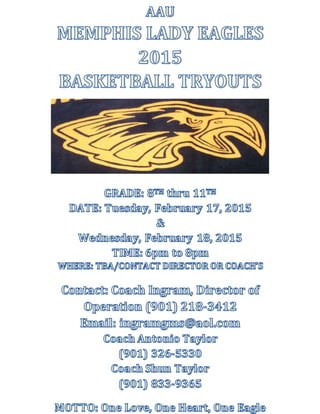 Memphis Lady Eagles Tryouts Flyer