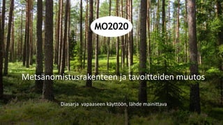 Metsänomistusrakenteen ja tavoitteiden muutos
1
Diasarja vapaaseen käyttöön, lähde mainittava
 