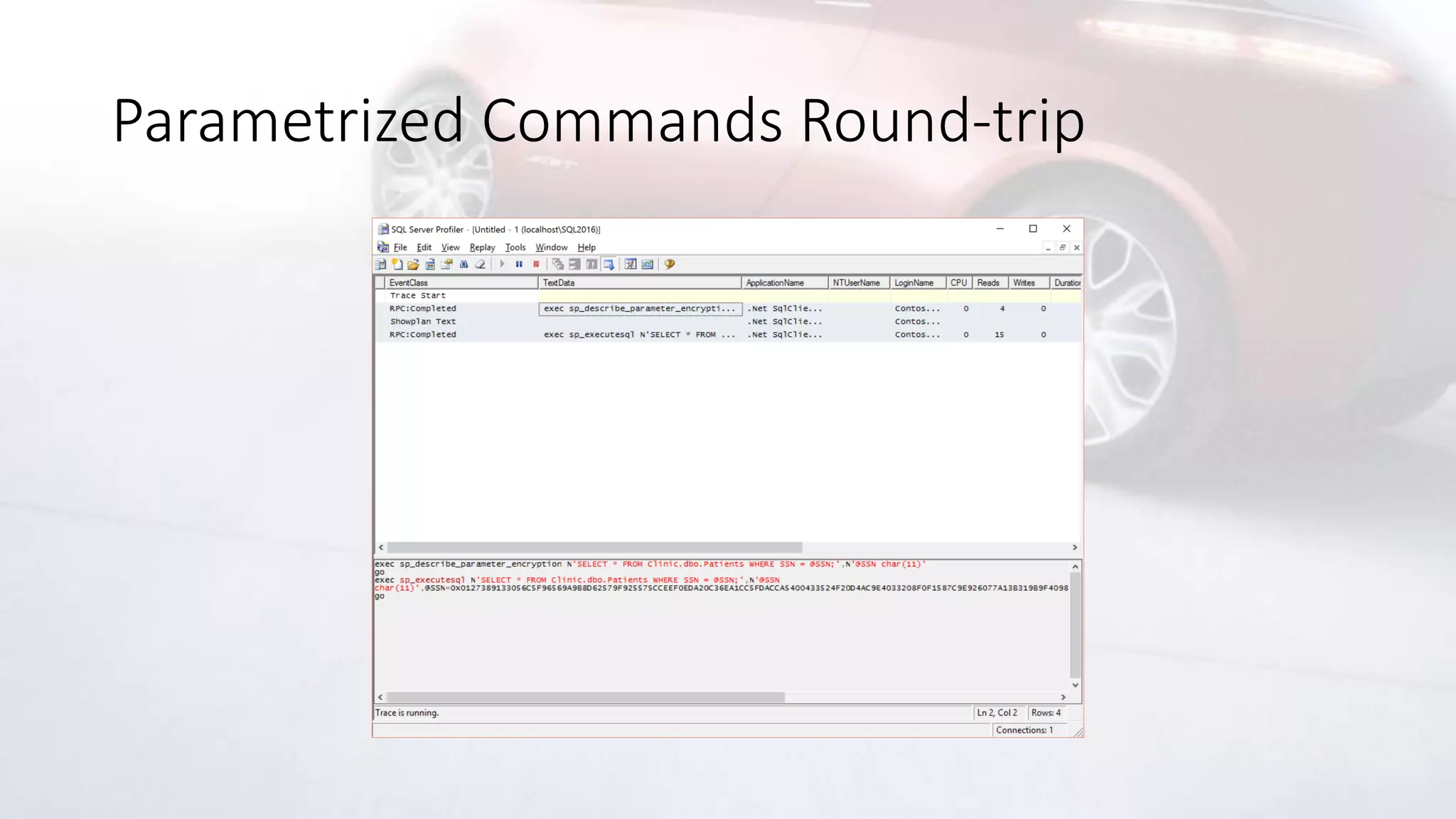 Parametrized Commands Round-trip
 