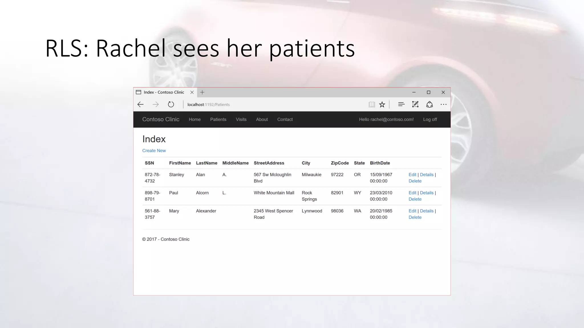 RLS: Rachel sees her patients
 