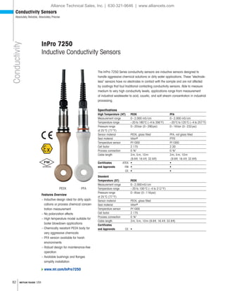 Sensor Inpro7250 Ht Mettler Toledo Process Analytics Catalog 2018-2019 | PDF