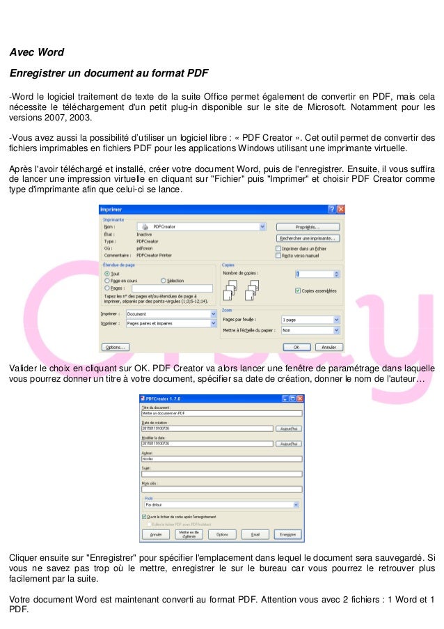 Mettre Un Document En Pdf
