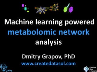 Creative
Data
Solutions
Machine learning powered
metabolomic network
analysis
Dmitry Grapov, PhD
www.createdatasol.com
DAVe
 