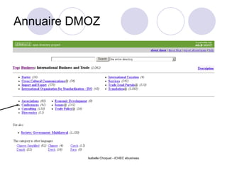 Annuaire DMOZ Isabelle Choquet - ICHEC ebusiness 