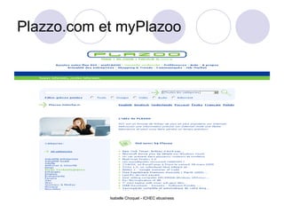 Plazzo.com et myPlazoo Isabelle Choquet - ICHEC ebusiness 