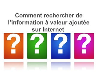 Isabelle Choquet - ICHEC ebusiness Comment rechercher de l’information à valeur ajoutée sur Internet  