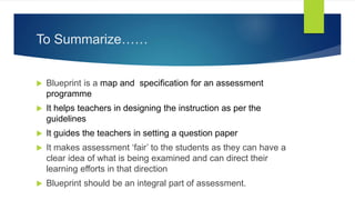 Medical Blueprint Examples UTILITY OF BLUE PRINT IN MEDICAL EDUCATION | PPTX