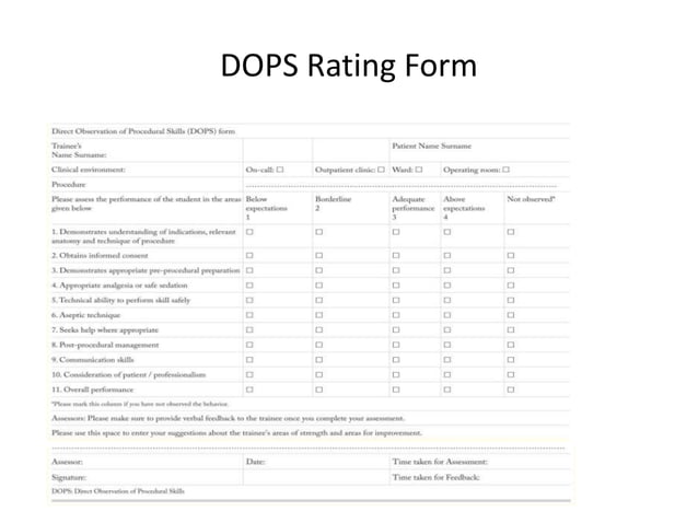 WORKPLACE BASED ASSESSMENT-DIRECTLY OBSERVED PROCEDURAL SKILLS | PPTX ...