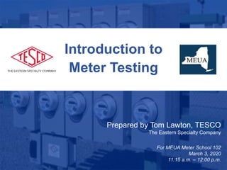 Introduction to Meter Testing | PPTX