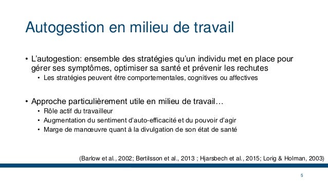 Autogestion Des Troubles Anxieux Et Depressifs En Milieu De Travail