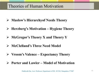 Theories of Human Motivation
Communication
 Maslow’s Hierarchyof Needs Theory
 Herzberg’s Motivation – Hygiene Theory
 McGregor’s Theory X and Theory Y
 McClelland’s Three Need Model
 Vroom’s Valence – Expectancy Theory
 Porter and Lawler – Model of Motivation
15
 