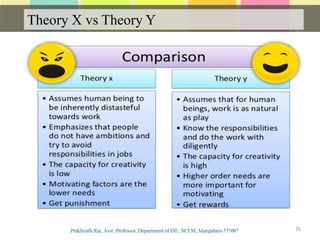 Theory X vs Theory Y
Communication
26
Force = Valence x Expectancy
 