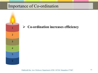 Importance of Co-ordination
Communication
46
6
5
4
3
2
1  Co-ordination increases efficiency
 