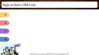 Steps to Start a SSI Cont.
Prakhyath Rai, Asst. Professor, Department of ISE, SCEM, Mangaluru-575007
5
6
7
8
 