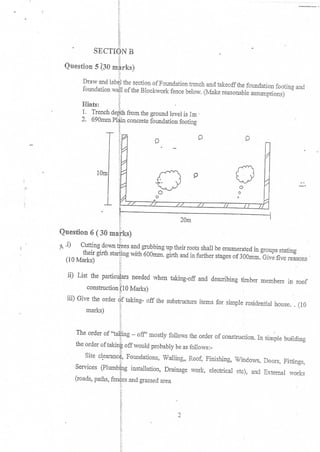 measurement past paper second year