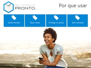 Ganhe tempo Boas notas Entrega no prazo Sem estresse
Por que usar