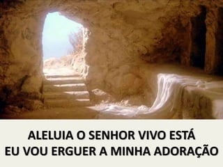 ALELUIA O SENHOR VIVO ESTÁ
EU VOU ERGUER A MINHA ADORAÇÃO
 