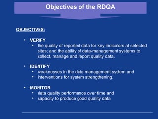 MEASURE Evaluation Data Quality Assessment Methodology and Tools | PPT