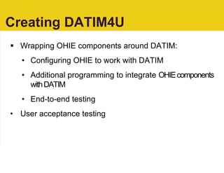 PEPFAR’s DATIM4U and Associated Interoperability Components | PPTX