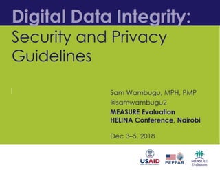 Digital Data Integrity: Security and Privacy Guidelines