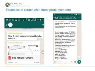 Examples of screen shot from group members
 