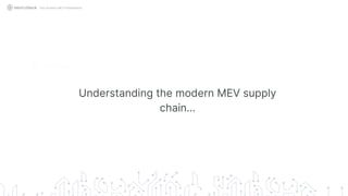 Understanding the modern MEV supply
chain…
Not Another MEV Presentation
 