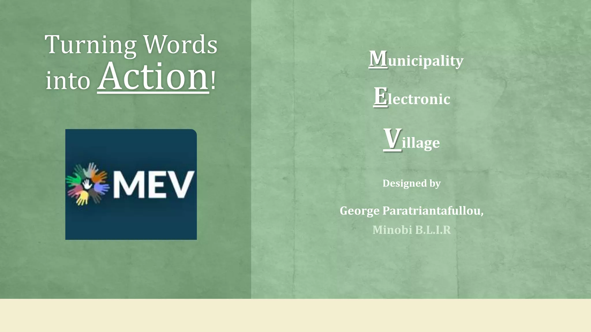 MEV (Municipal Electronic Village) | PPT
