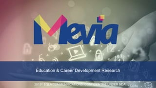 Education & Career Development Research
2015© EGLA COMMUNNICATIONS: CONFIDENTIAL UNDER NDA
 