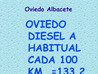 Oviedo Albacete

OVIEDO
DIESEL A
HABITUAL
CADA 100
 