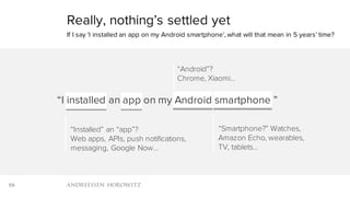 59
Really, nothing’s settled yet
If I say ‘I installed an app on my Android smartphone’, what will that mean in 5 years’ t...