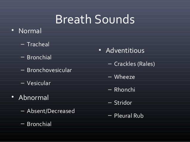 Approach To Lung Sounds