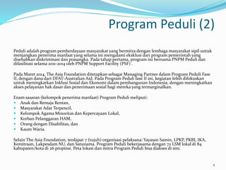 Mewujudkan inklusi sosial program peduli | PPTX