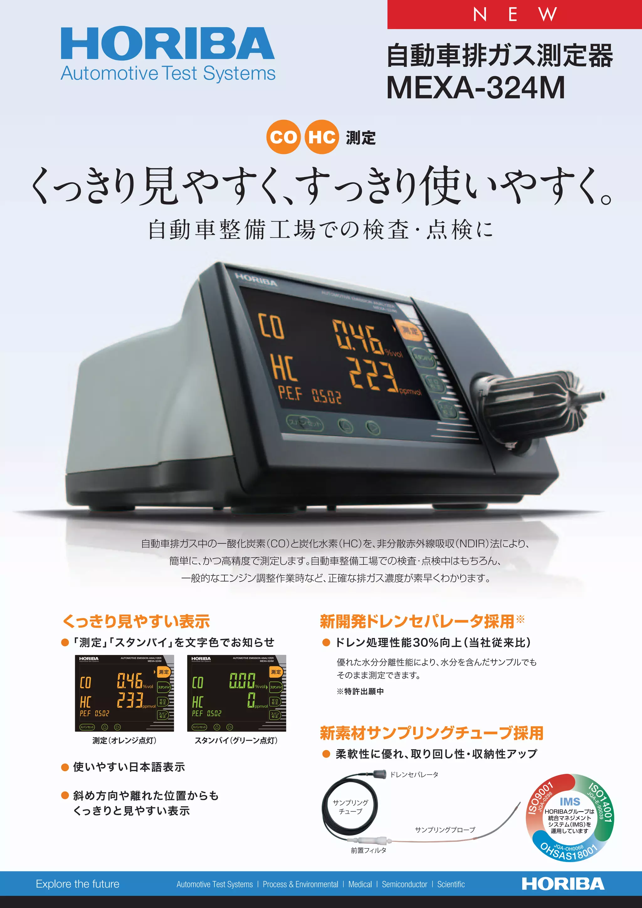HORIBA 自動車排ガス測定器 MEXA-324M｜ホリバ | PDF