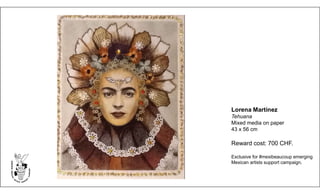 Lorena Martínez
Tehuana
Mixed media on paper
43 x 56 cm
Reward cost: 700 CHF.
Exclusive for #mexibeaucoup emerging
Mexican artists support campaign.
 