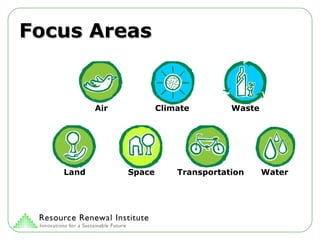 Focus Areas Water Air Climate Transportation Space Land Waste 