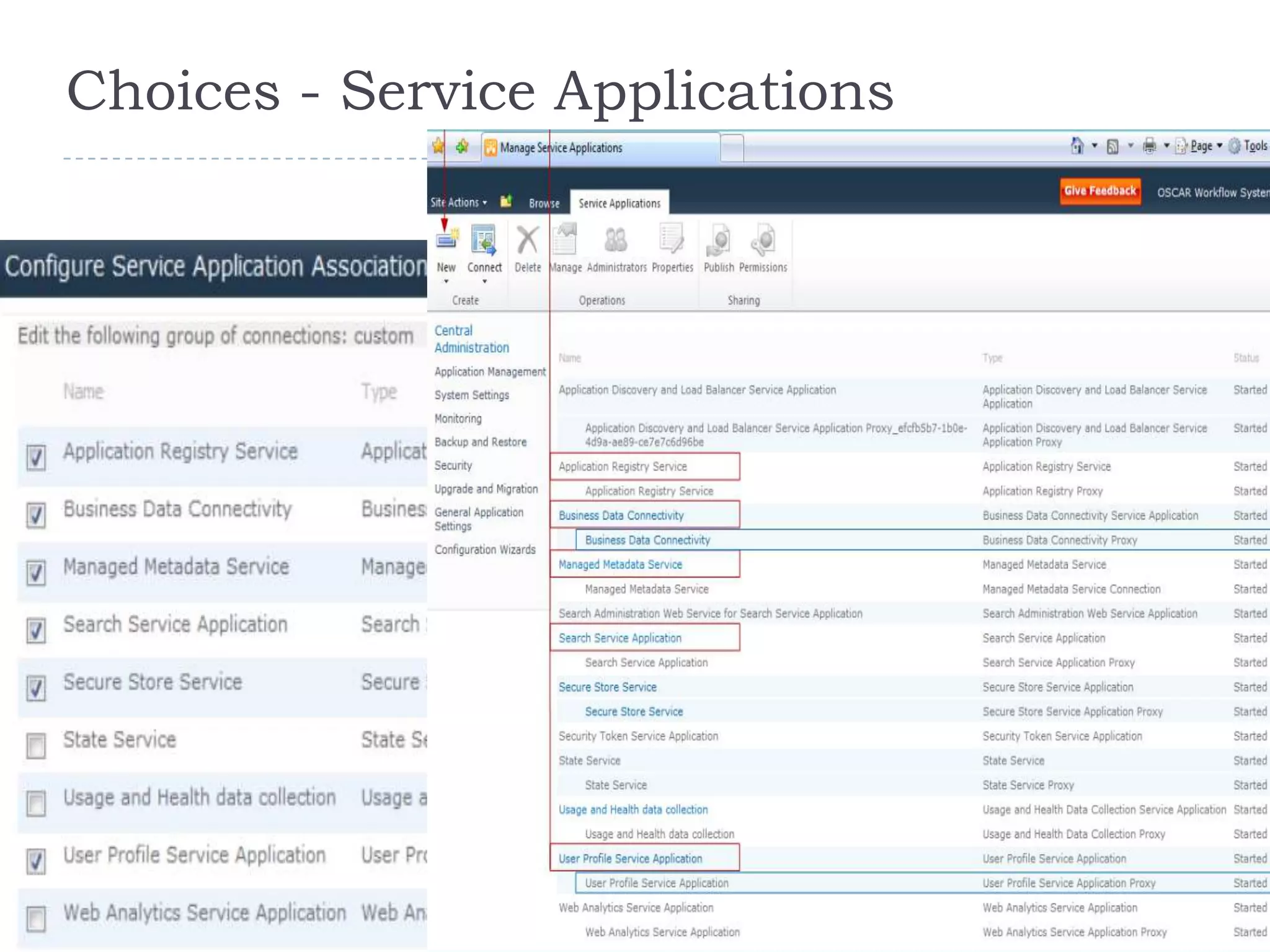 Choices - Service Applications