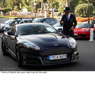 Photo by Damian Morys


Think of OAuth like your valet key for the web.
 