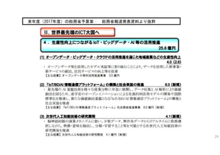 29
来年度（2017年度）の総務省予算案： 総務省報道発表資料より抜粋
 