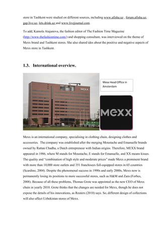 Mexx - 4P marketing mix in Uzbekistan | PDF