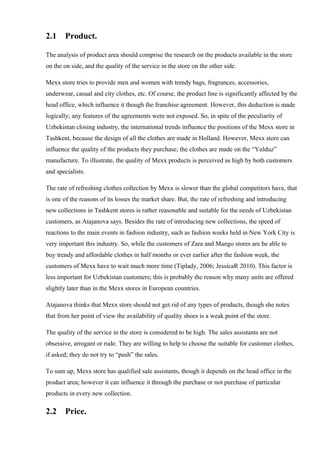 Mexx - 4P marketing mix in Uzbekistan | PDF