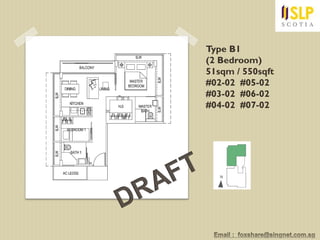 Type B1
(2 Bedroom)
51sqm / 550sqft
#02-02 #05-02
#03-02 #06-02
#04-02 #07-02
 