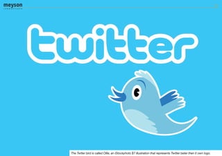 The Twtter bird is called Ollie, an iStockphoto $7 illustration that represents Twitter beter then it own logo.
 