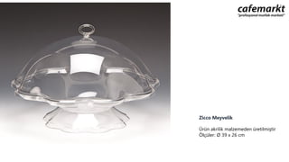 Zicco Meyvelik
Ürün akrilik malzemeden üretilmiştir
Ölçüler: Ø 39 x 26 cm
 