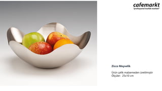 Zicco Meyvelik
Ürün çelik malzemeden üretilmiştir
Ölçüler: 25x10 cm
 