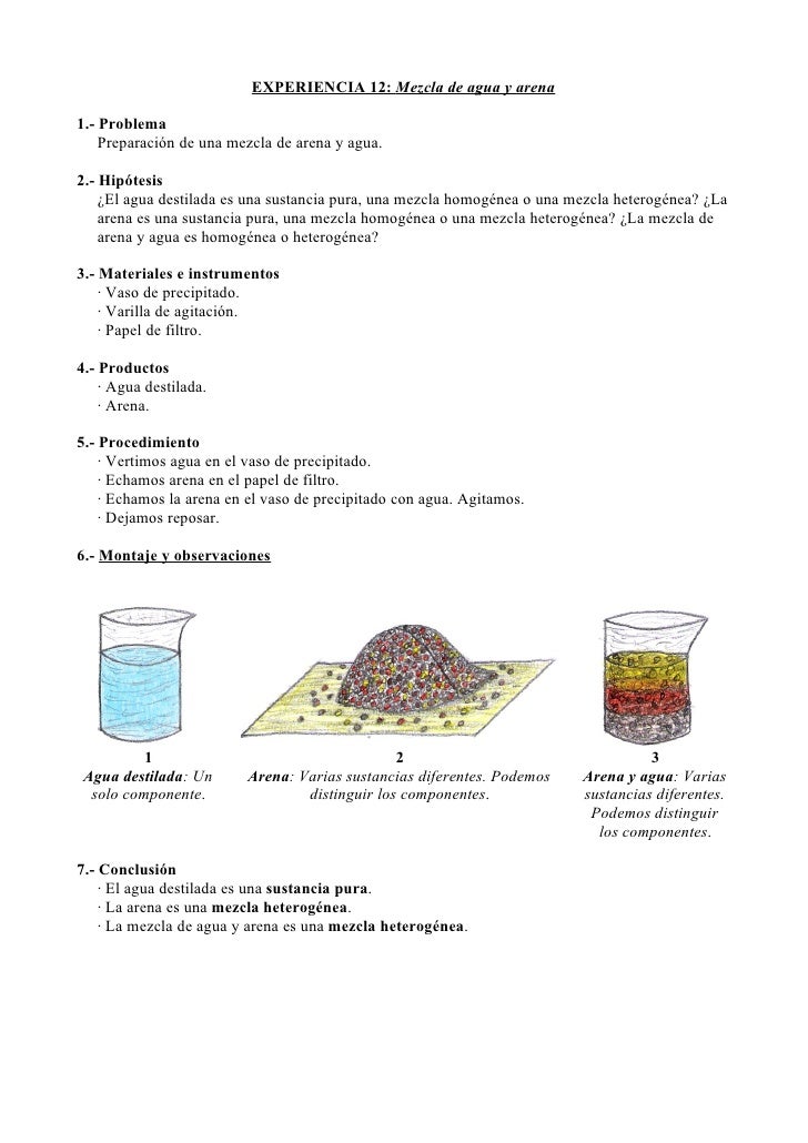 mezcla de agua y arena