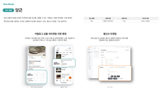 New Media
특정 상품에 관심을 보였던 유저에게 맞춤 광고를 노출할 수 있는 ‘카탈로그 상품 리타겟팅’ 지면 확대와
특정 통신사를 사용하는 유저만 선별하여 광고를 내보낼 수 있는 ‘통신사 타겟팅’ 기능 업데이트
광고 형태
MO
상품 유형
카탈로그/네이티브
판매 방식
CPC
미디어 파워
MAU 2,000만
당근
신규 상품
기존에는 리타겟팅 옵션 선택 시 중고거래 글 상세지면에만 노출 가능했으나
당근에서 주목도가 가장 높은 홈피드 지면까지 확대
카탈로그 상품 리타겟팅 지면 확대
중고거래 글 상세지면
+
홈피드 지면
보험·금융 등 요금제나 통신사 혜택과 연결되는 메시지를
전달해야 하는 캠페인에 효과적
통신사 타겟팅
신규 기능
 