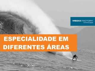 ESPECIALIDADE EM
DIFERENTES ÁREAS
 